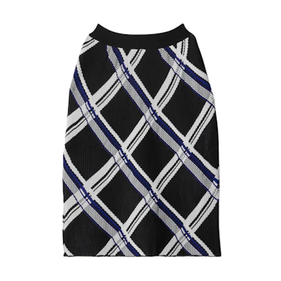 (Women) Burberry Mid-Length Slim Fit Casual Dress Black Check Pattern. 80888681