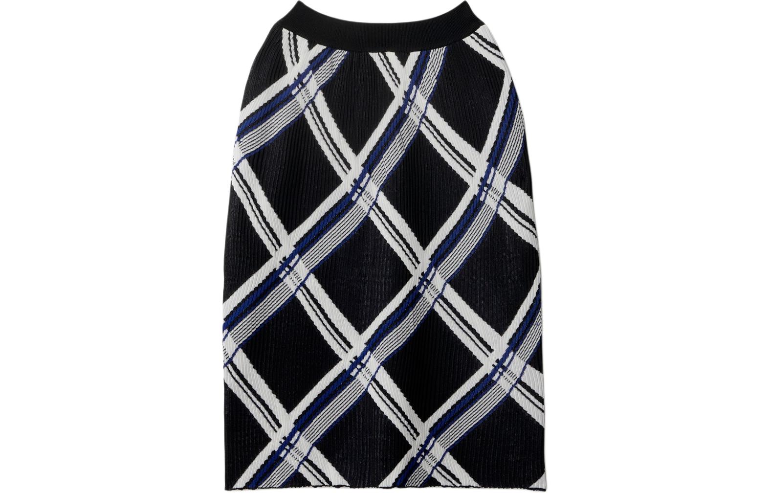 Lookbook (W) Burberry 中長款修身休閒洋裝 黑色格紋設計 80888681