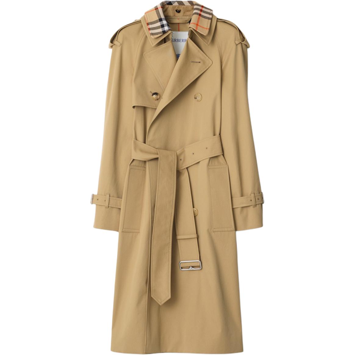 (Women) Burberry  Mid-Length Trench Coat with Removable Collar in Linen Color. 80910661 圖 2