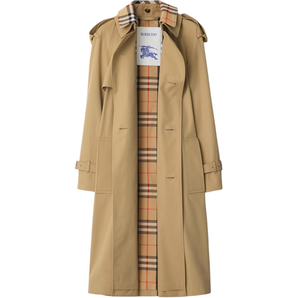 (Women) Burberry  Mid-Length Trench Coat with Removable Collar in Linen Color. 80910661 圖 4