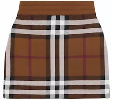(Women) Burberry Mid-Rise Plaid Print Casual Short Skirt - Brown 80703601 (Women) Burberry Mid-Rise Plaid Print Casual Short Skirt - Brown 80703601
