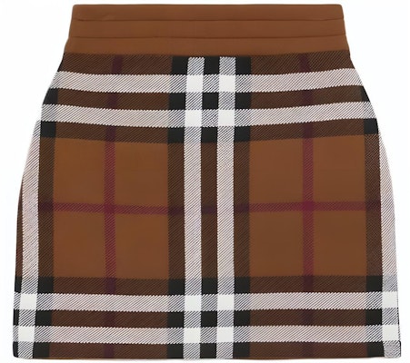 (W) Falda Corta Casual de Cuadros Burberry de Tiro Medio - Marrón 80703601 Buy (W) Falda Corta Casual de Cuadros Burberry de Tiro Medio - Marrón 80703601