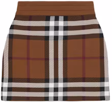 Order (W) Burberry 中腰格紋印花休閒短裙 - 棕色 80703601