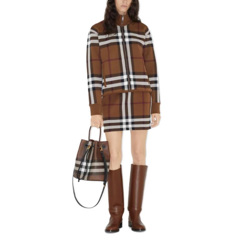 Lookbook (W) Burberry Skirt Pendek Kasual Corak Kotak Mid-Rise - Coklat 80703601