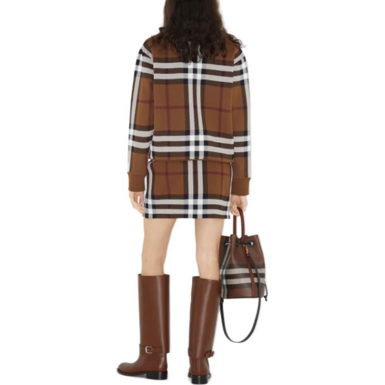 Shop (W) Burberry Skirt Pendek Kasual Corak Kotak Mid-Rise - Coklat 80703601