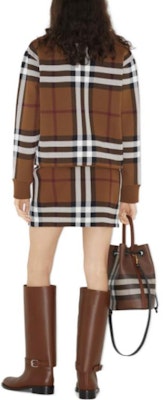 (W) Falda Corta Casual de Cuadros Burberry de Tiro Medio - Marrón 80703601 Shop (W) Falda Corta Casual de Cuadros Burberry de Tiro Medio - Marrón 80703601