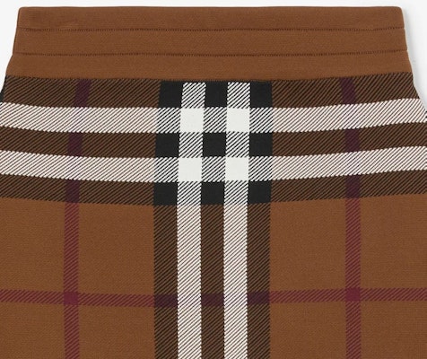 (W) Falda Corta Casual de Cuadros Burberry de Tiro Medio - Marrón 80703601 Details for (W) Falda Corta Casual de Cuadros Burberry de Tiro Medio - Marrón 80703601