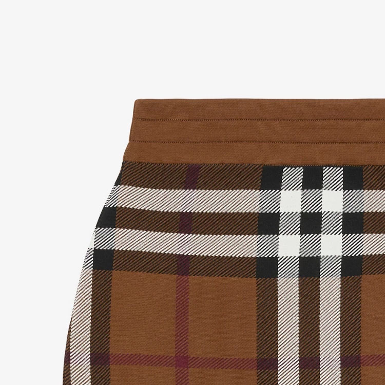 Sizing (W) Burberry Skirt Pendek Kasual Corak Kotak Mid-Rise - Coklat 80703601