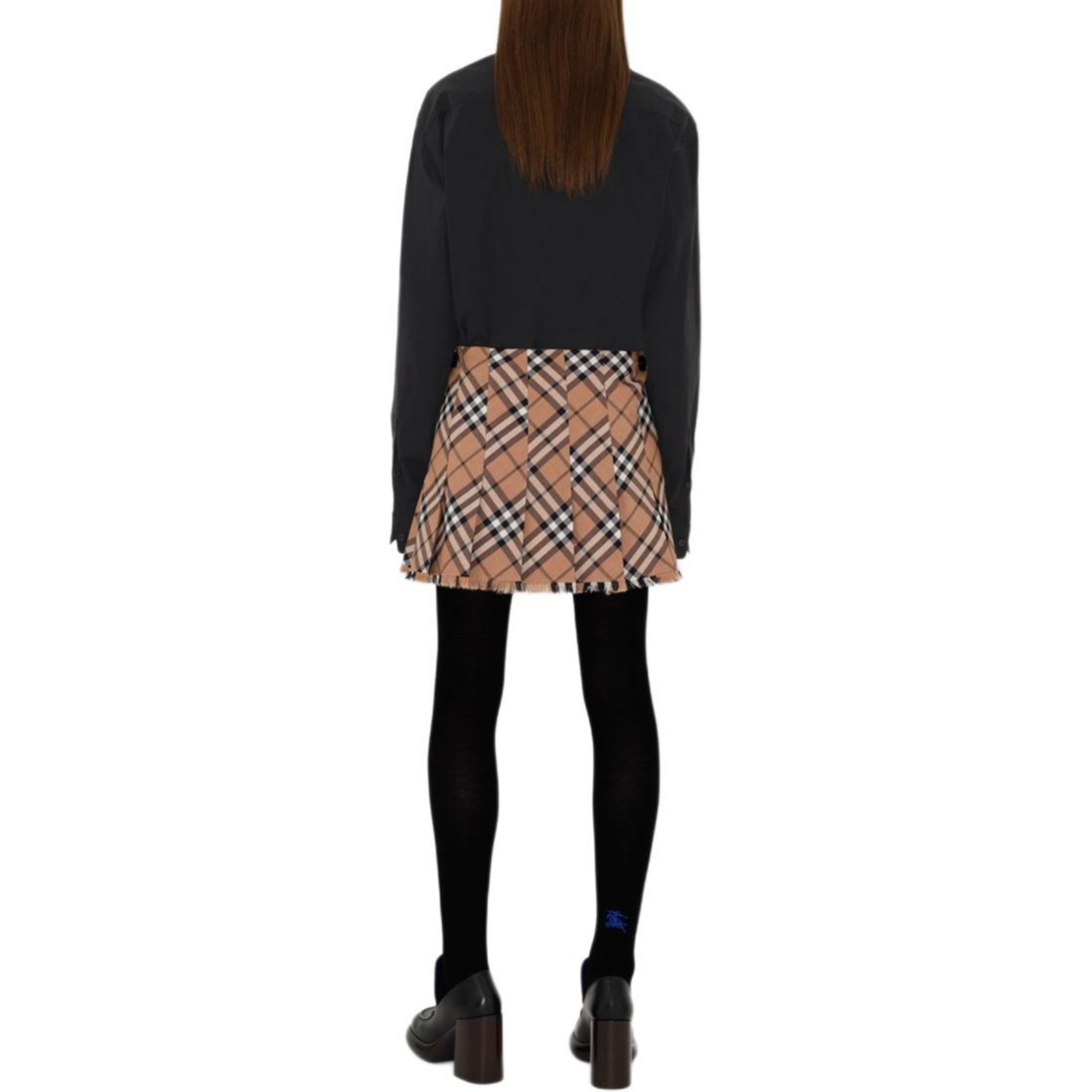 Purchase (W) Burberry 綠色格紋流蘇下擺迷你休閒裙 80953961