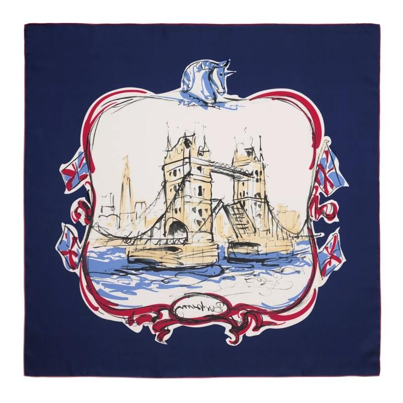 (Women) Burberry  Multicolor Silk Scarf in White 80989961 圖 3