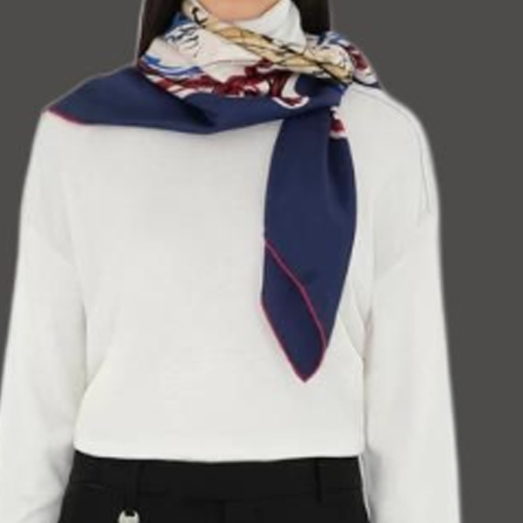 (Women) Burberry  Multicolor Silk Scarf in White 80989961 圖 4