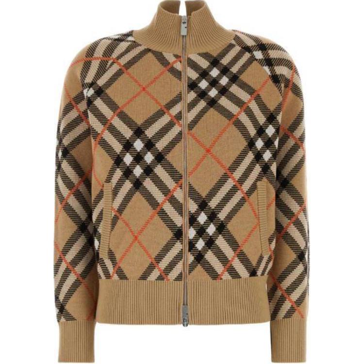 (Women) Burberry  Multicolor Striped Long-Sleeve Knit Zipper Sweater. 80949751 圖 2