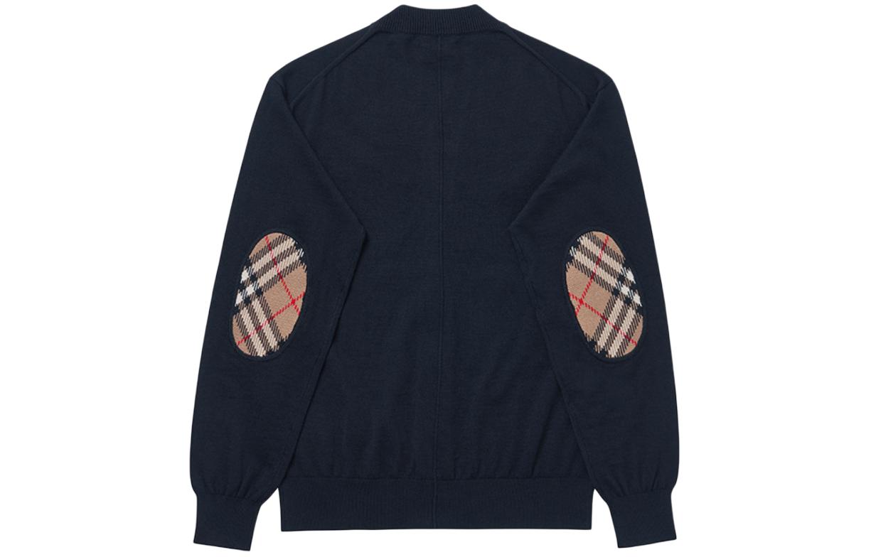 Lookbook (W) 博柏利 深蓝色格纹V领针织开衫 80741991