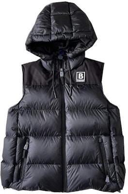 (W) バーバリー ネイビーブルー ロゴパターン カジュアルフードベスト 80615461 Buy (W) バーバリー ネイビーブルー ロゴパターン カジュアルフードベスト 80615461