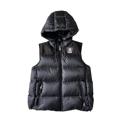 (Women) Burberry Navy Blue Logo Pattern Casual Hooded Vest. 80615461