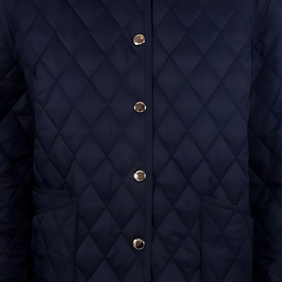 (W) Burberry Jaket Quilted Biru Navy dengan Kolar Point dan Butang Tunggal. 80782391 Cheap (W) Burberry Jaket Quilted Biru Navy dengan Kolar Point dan Butang Tunggal. 80782391