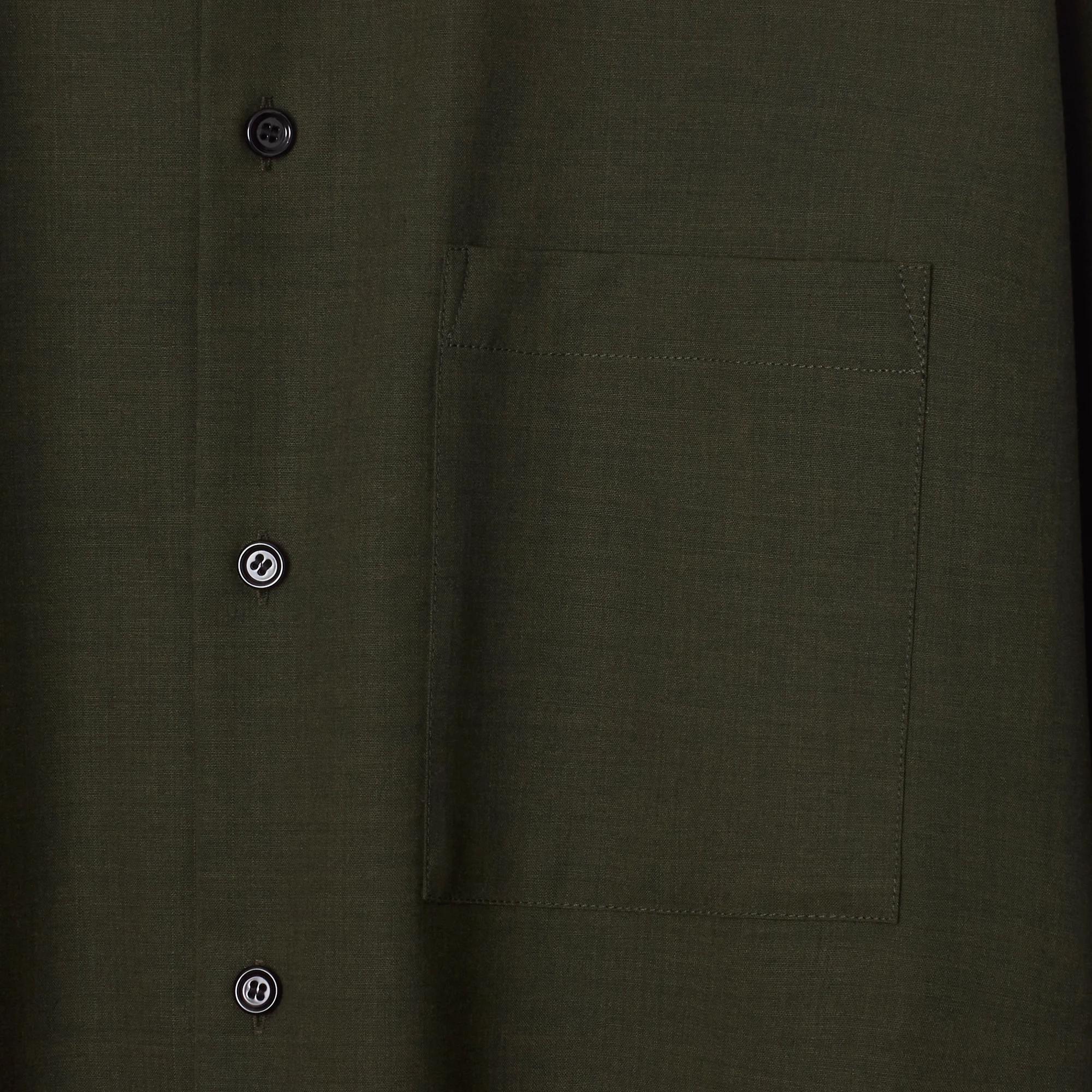 (Women) Burberry  Olive Green Loose Fit Button-Up Long Sleeve Shirt 80951491 圖 6