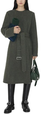 (W) Burberry Trench Coat Hijau Zaitun Sederhana dengan Pinggang Berikat. 80764621 Shop (W) Burberry Trench Coat Hijau Zaitun Sederhana dengan Pinggang Berikat. 80764621