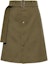Order (Women) Burberry Olive Green Midi Skirt with Back Split and Snap Button Belt. 80939451