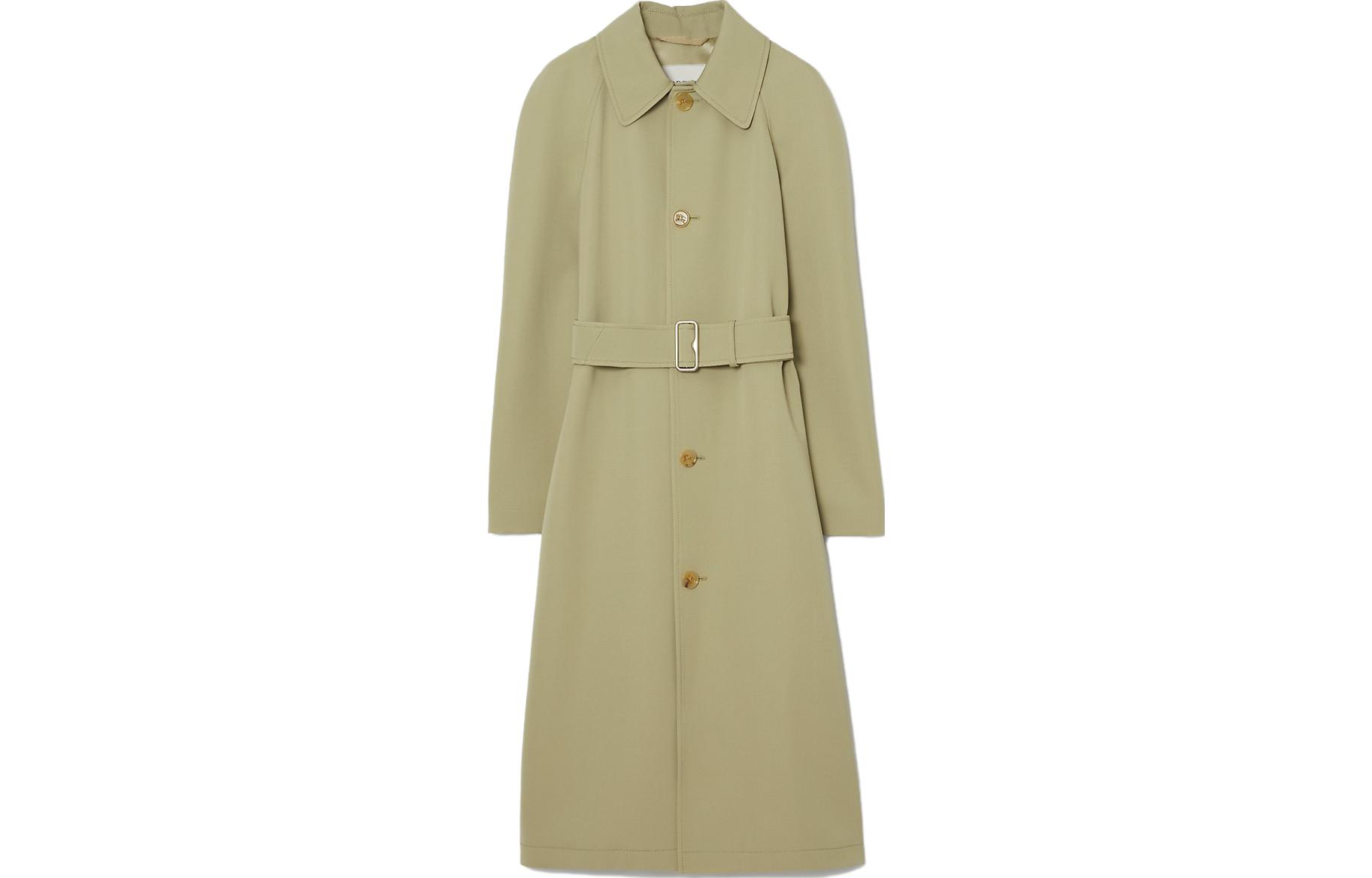 (Women) Burberry  Olive Single-Breasted Belted Long Sleeve Coat. 80774431 圖 2