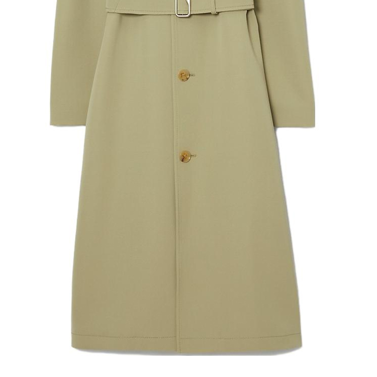 (Women) Burberry  Olive Single-Breasted Belted Long Sleeve Coat. 80774431 圖 6