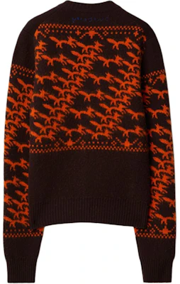 (W) Burberry Cardigan Rajutan Corak Musang Jingga Leher-V Jacquard. 80949721 Lookbook (W) Burberry Cardigan Rajutan Corak Musang Jingga Leher-V Jacquard. 80949721