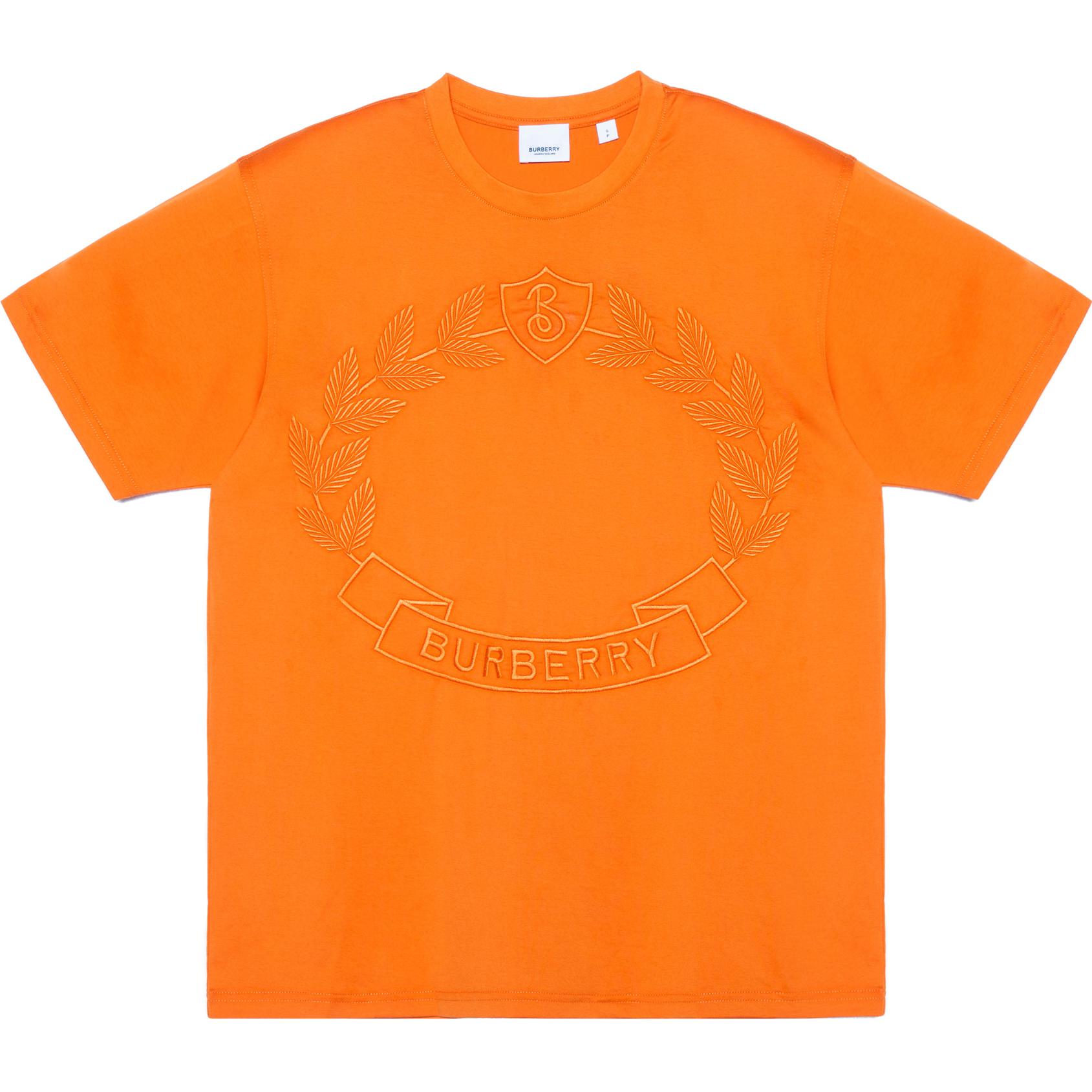 (Women) Burberry  Orange Knight Embroidered Loose Fit T-Shirt FW22. 80634671