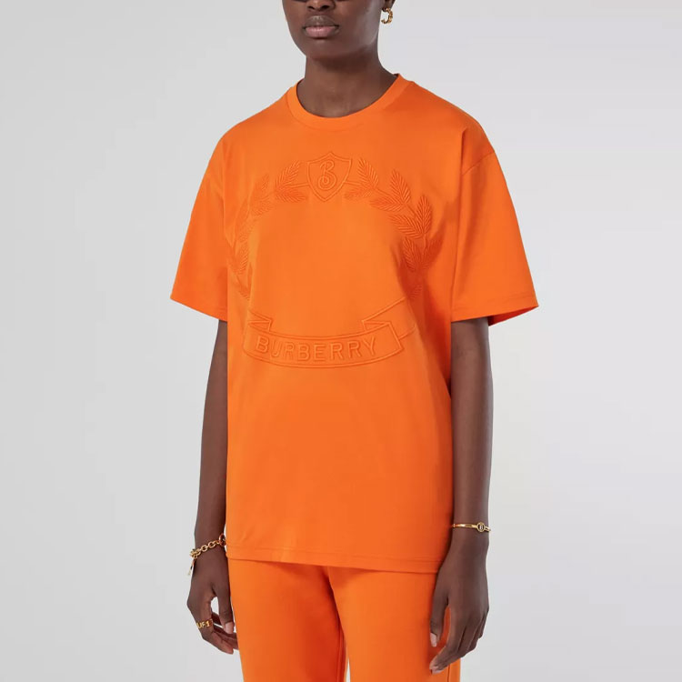 (Women) Burberry  Orange Knight Embroidered Loose Fit T-Shirt FW22. 80634671 圖 6
