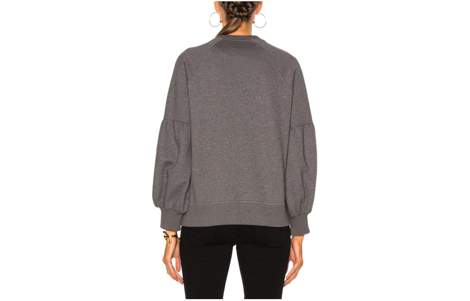 Lookbook (Women) Burberry  Oversized Crewneck Long-Sleeve Sweatshirt - Brown. 40423151