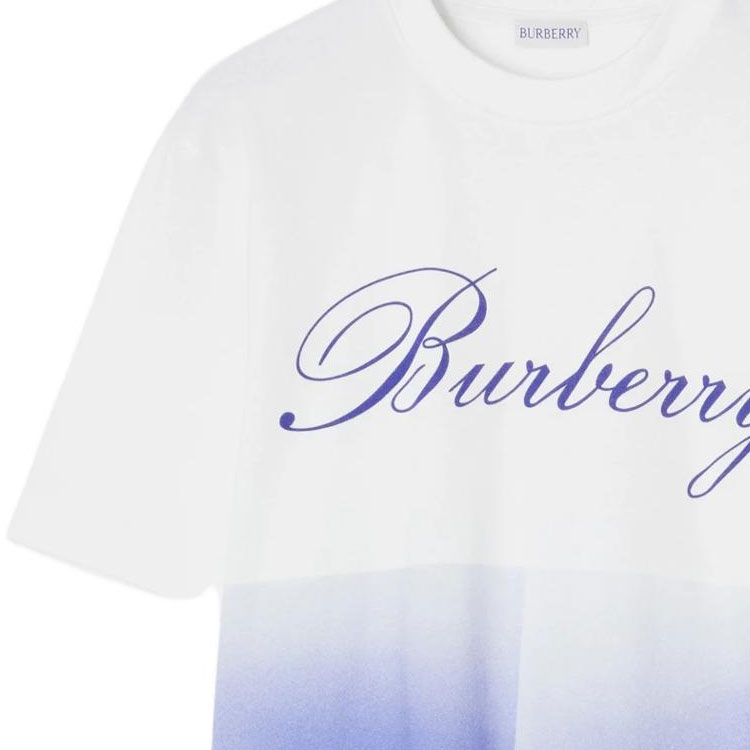Cheap (W) Camiseta Blanca Burberry Oversized con Estampado Gráfico y Cuello Redondo. 80776111