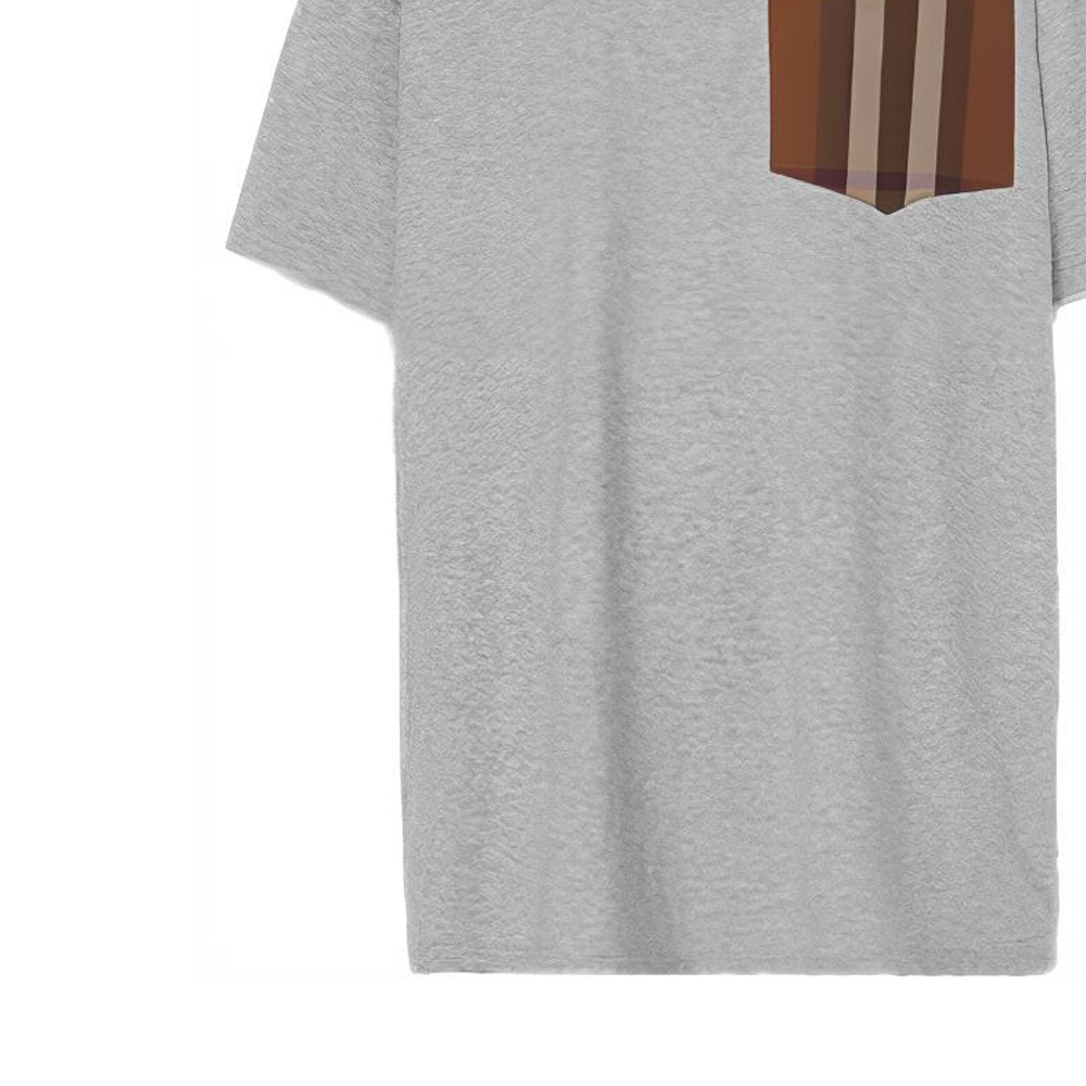 (Women) Burberry  Oversized Grey Check Pocket Cotton T-Shirt Short Sleeve 80489231 圖 6