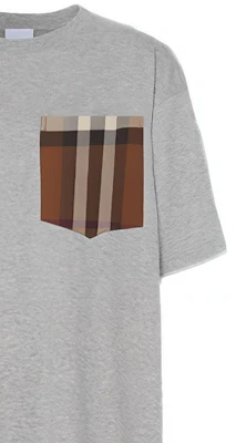 (W) 버버리 오버사이즈 그레이 체크 포켓 코튼 반팔 티셔츠 80489231 Sizing (W) 버버리 오버사이즈 그레이 체크 포켓 코튼 반팔 티셔츠 80489231