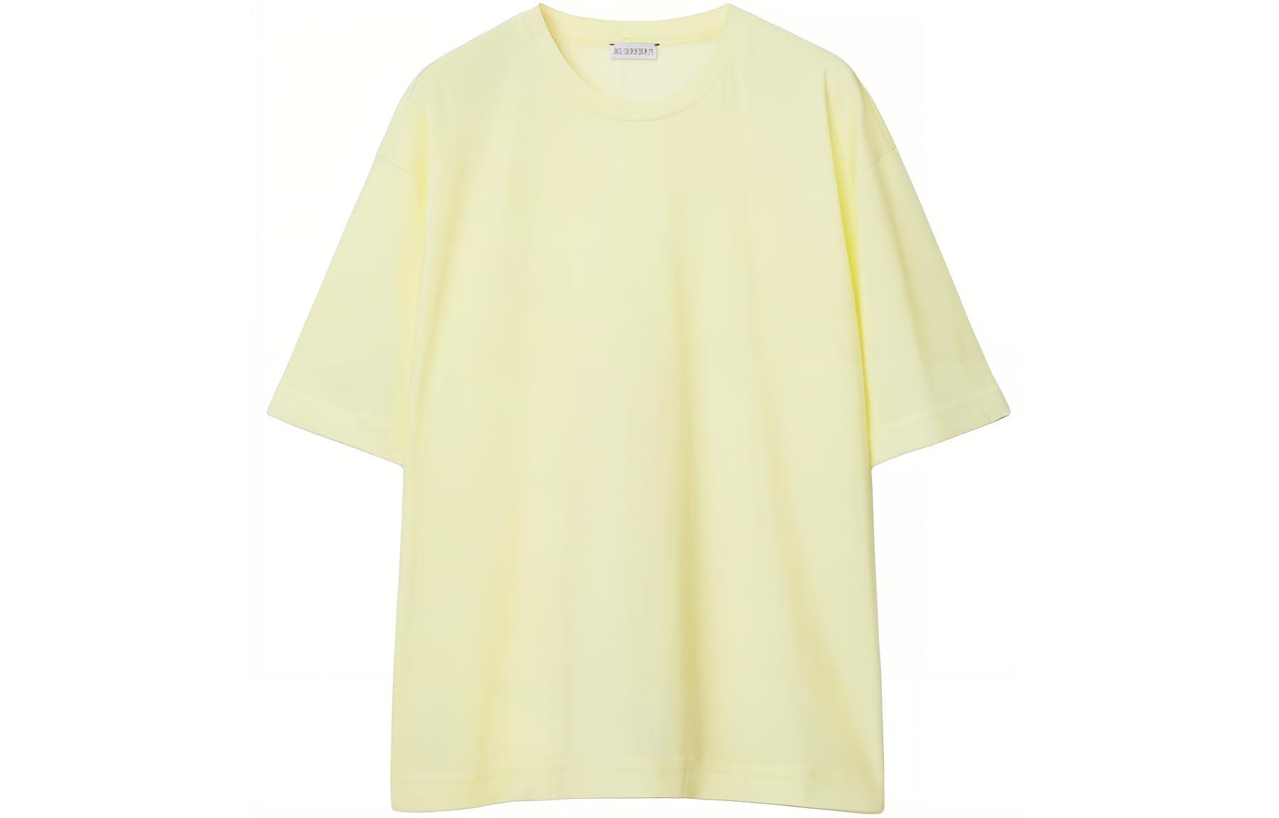 (Women) Burberry  Oversized Yellow T-Shirt Short Sleeve Crewneck Casual Tee 80836281