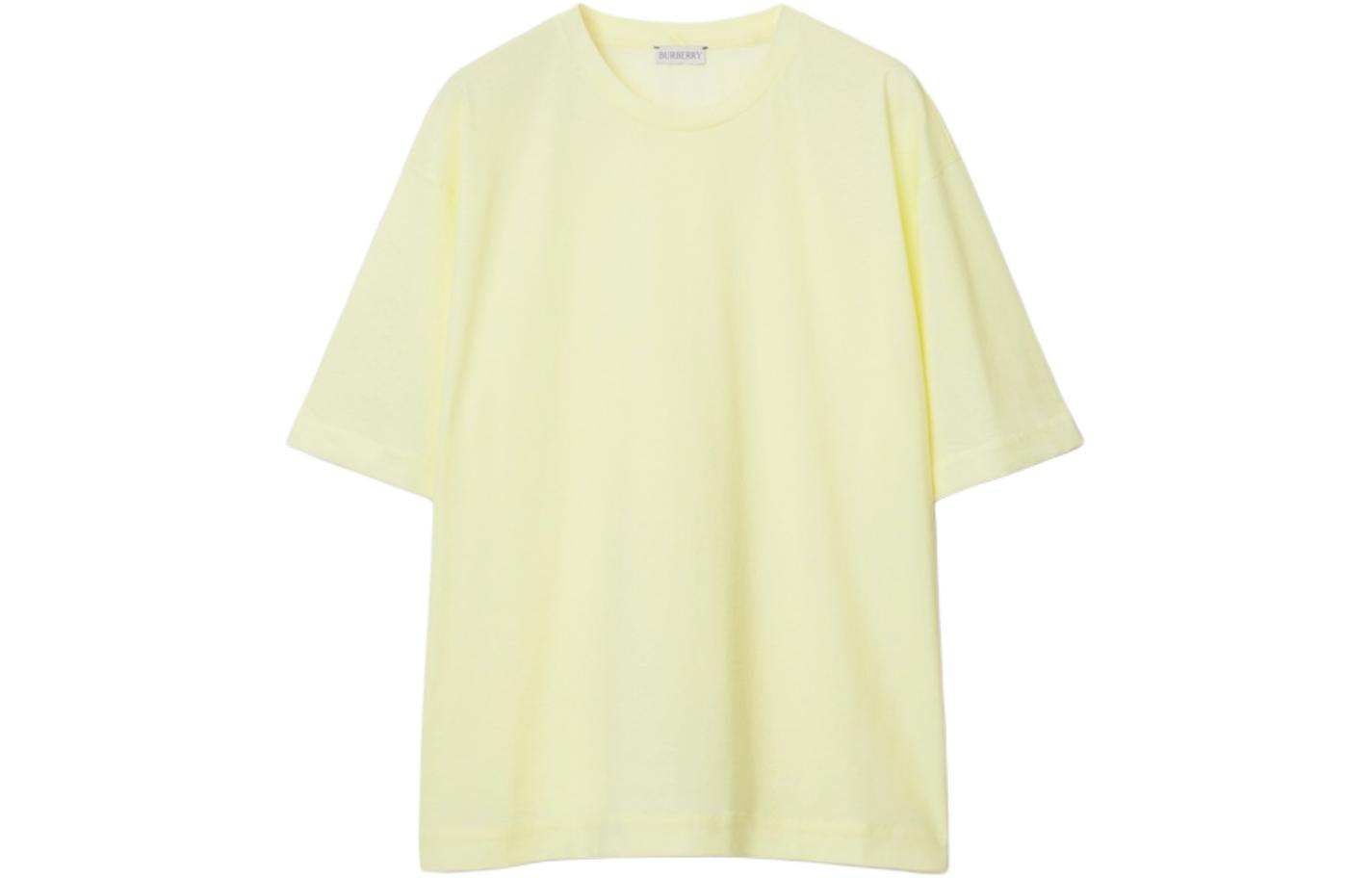 Order (W) Burberry Kemeja-T Kuning Oversaiz Lengan Pendek Leher Biasa Kasual 80836281