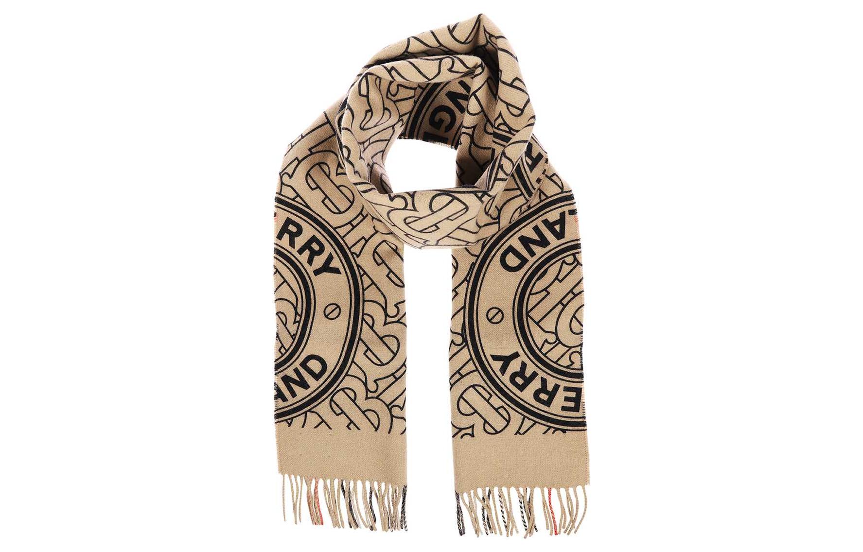 (Women) Burberry  Patterned Fringe Wool Scarf - Stylish and Warm Accessory. 80619911