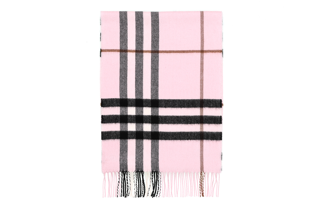 (Women) Burberry  Pink Cashmere Check Fringe Scarf. 8049711PALECANDYPINK 圖 4