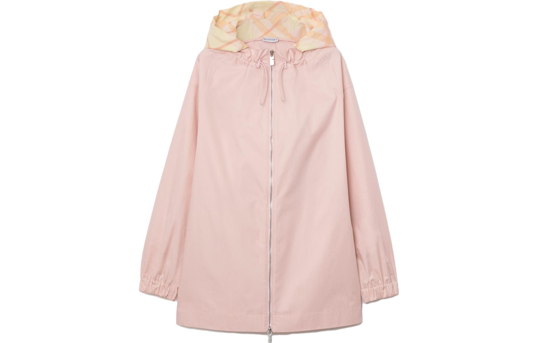 Order (W) Chaqueta Burberry Rosa de Cuadros con Capucha y Cremallera Loose-Fit. 80838281