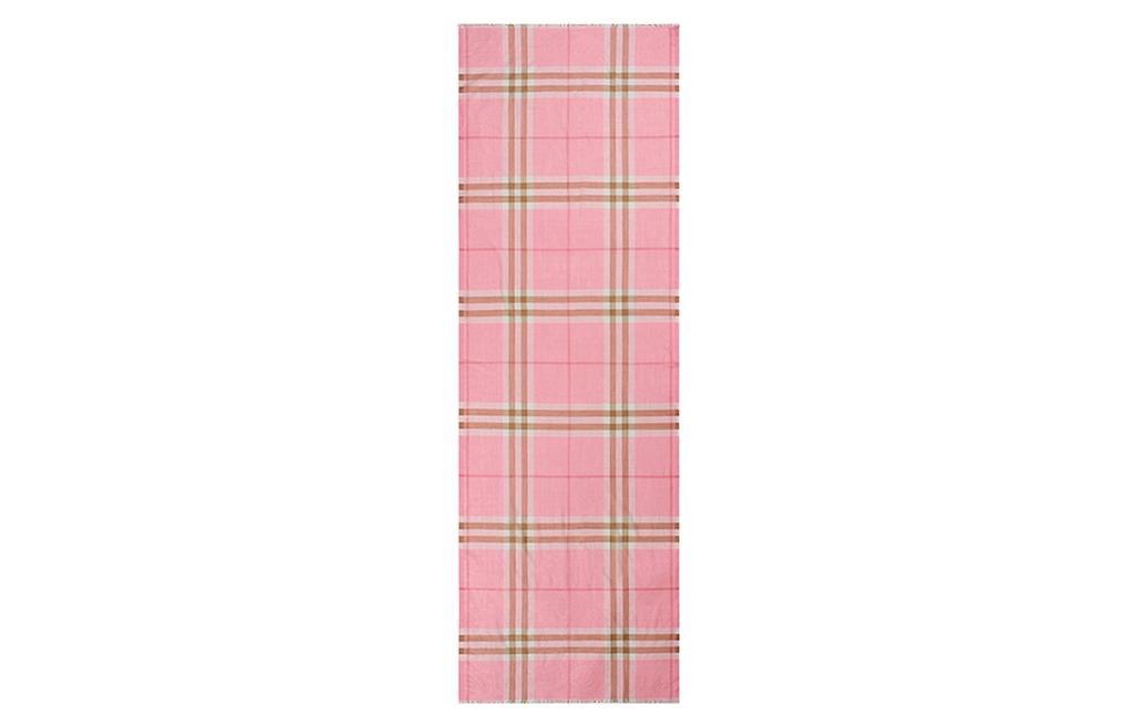 (Women) Burberry  Pink Checkered Pattern Wool Scarf 8024520 圖 3
