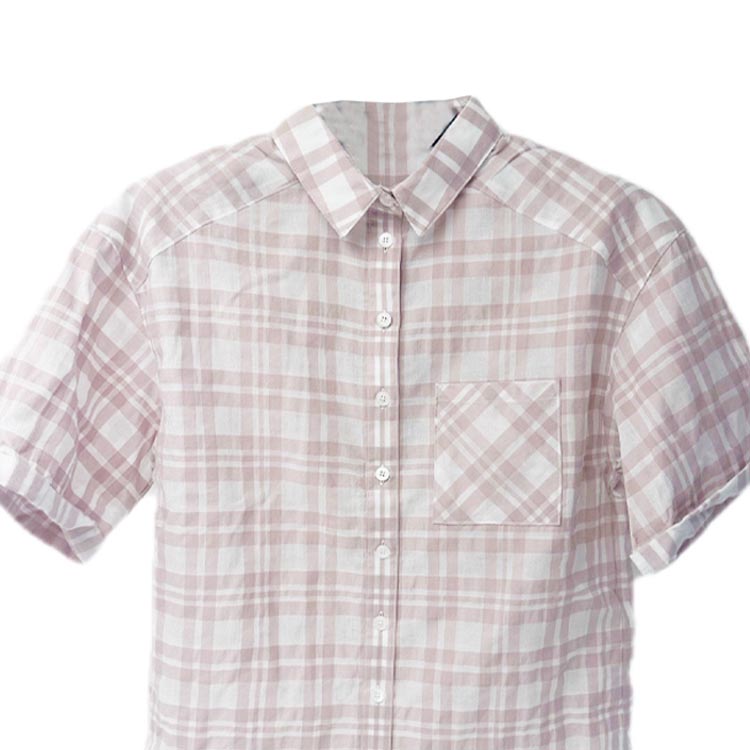 Lookbook (W) 博柏利粉色格纹短袖衬衫. 39991531