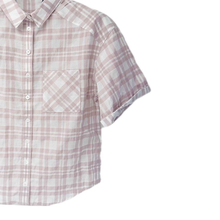 Shop (W) 博柏利粉色格纹短袖衬衫. 39991531