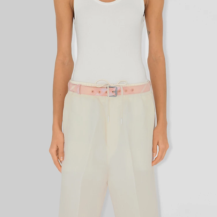 Shop (W) バーバリー ピンク チェック カーフレザー ベルト 幅3cm. 80817551