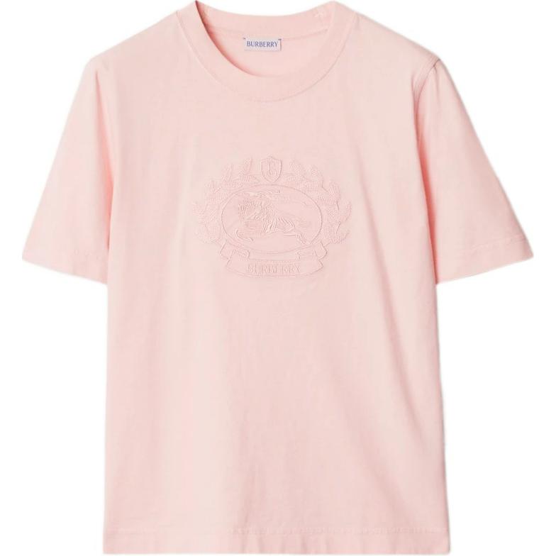 (Women) Burberry  Pink Graphic Print Crewneck Slim Fit Short Sleeve T-Shirt 80959071