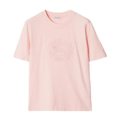 (Women) Burberry Pink Graphic Print Crewneck Slim Fit Short Sleeve T-Shirt 80959071
