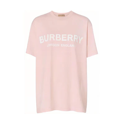 (Women) Burberry Pink Letter Logo Print Short-Sleeve Comfort Fit T-Shirt. 80361151