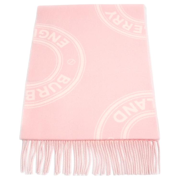 (Women) Burberry  Pink Printed Wool Knit Scarf. 80721791