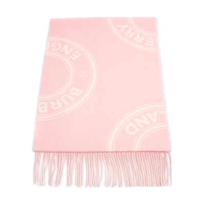 (Women) Burberry Pink Printed Wool Knit Scarf. 80721791