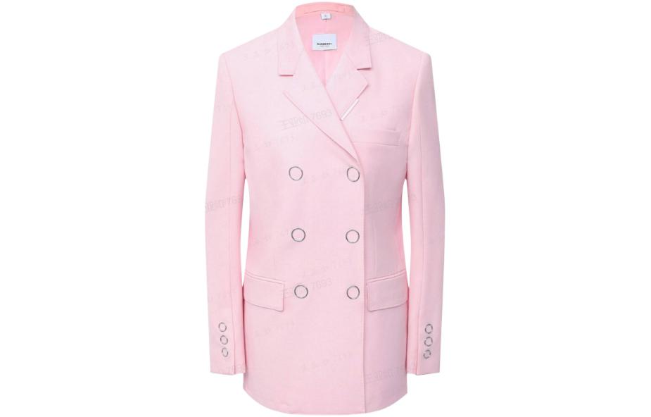Order (Women) Burberry  Pink Solid Double-Breasted Long Sleeve Casual Blazer 80304021