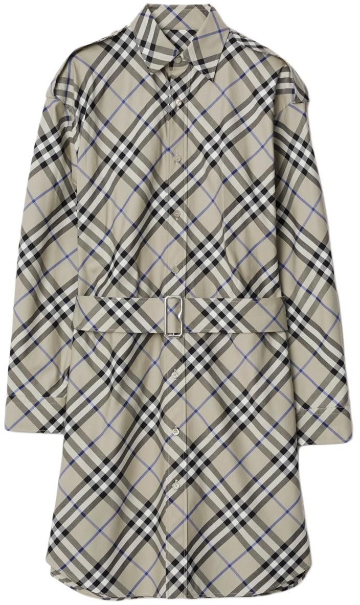 women-burberry-plaid-print-long-sleeve-tie-neck-dress-moss-green-80907171