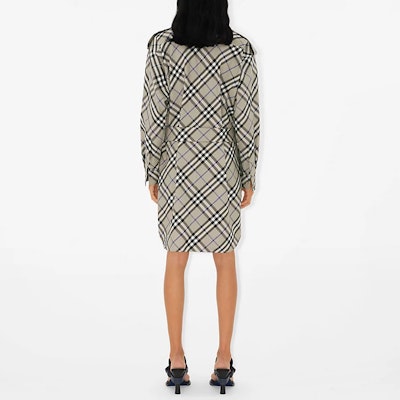 (W) 博柏利格纹长袖系带连衣裙苔藓绿 80907171 Details for (W) 博柏利格纹长袖系带连衣裙苔藓绿 80907171