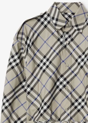 (W) 博柏利格纹长袖系带连衣裙苔藓绿 80907171 Cheap (W) 博柏利格纹长袖系带连衣裙苔藓绿 80907171